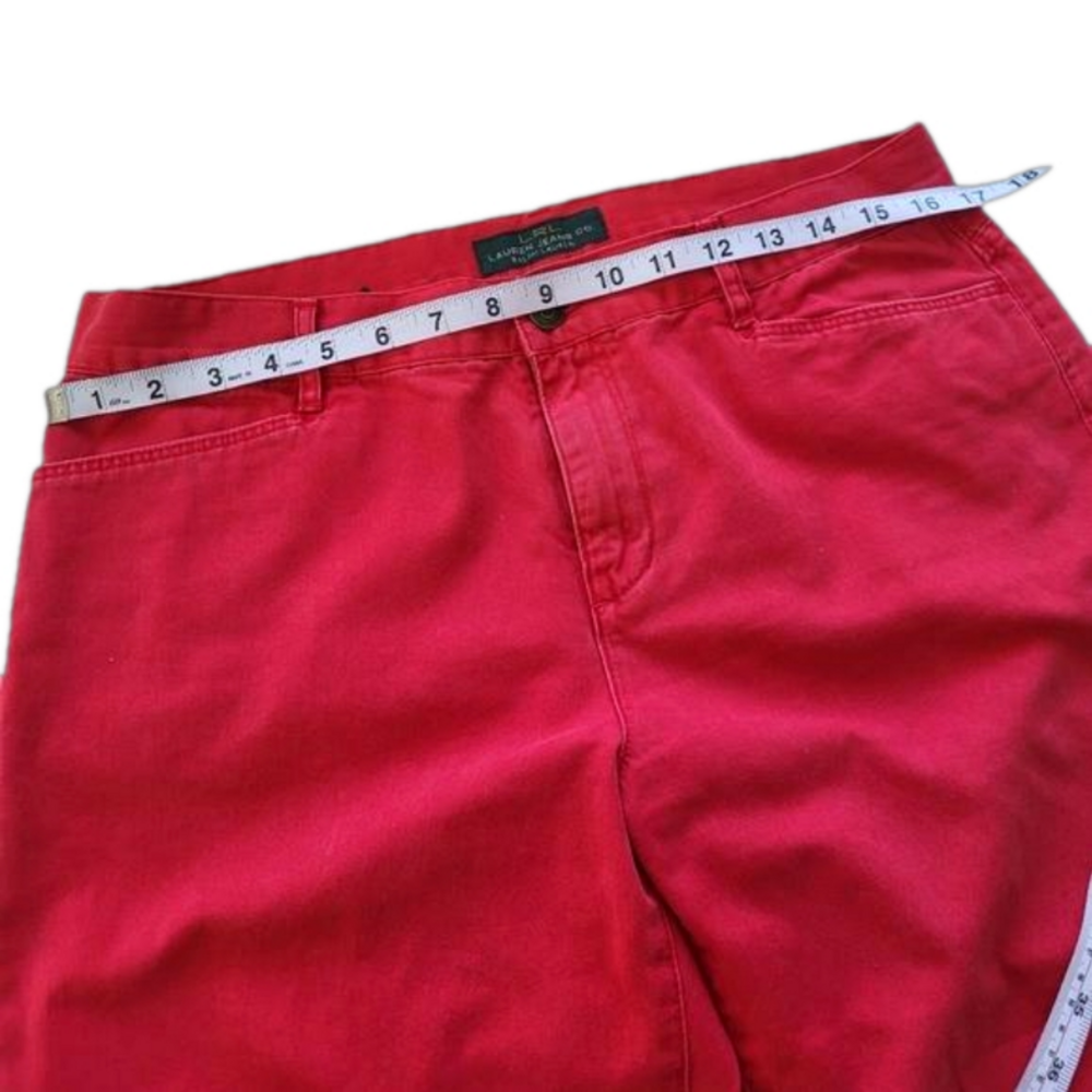 Ralph Lauren RLR Lauren Jeans Co Red Classic Midcalf Capris Size 10 - Picture 4 of 8